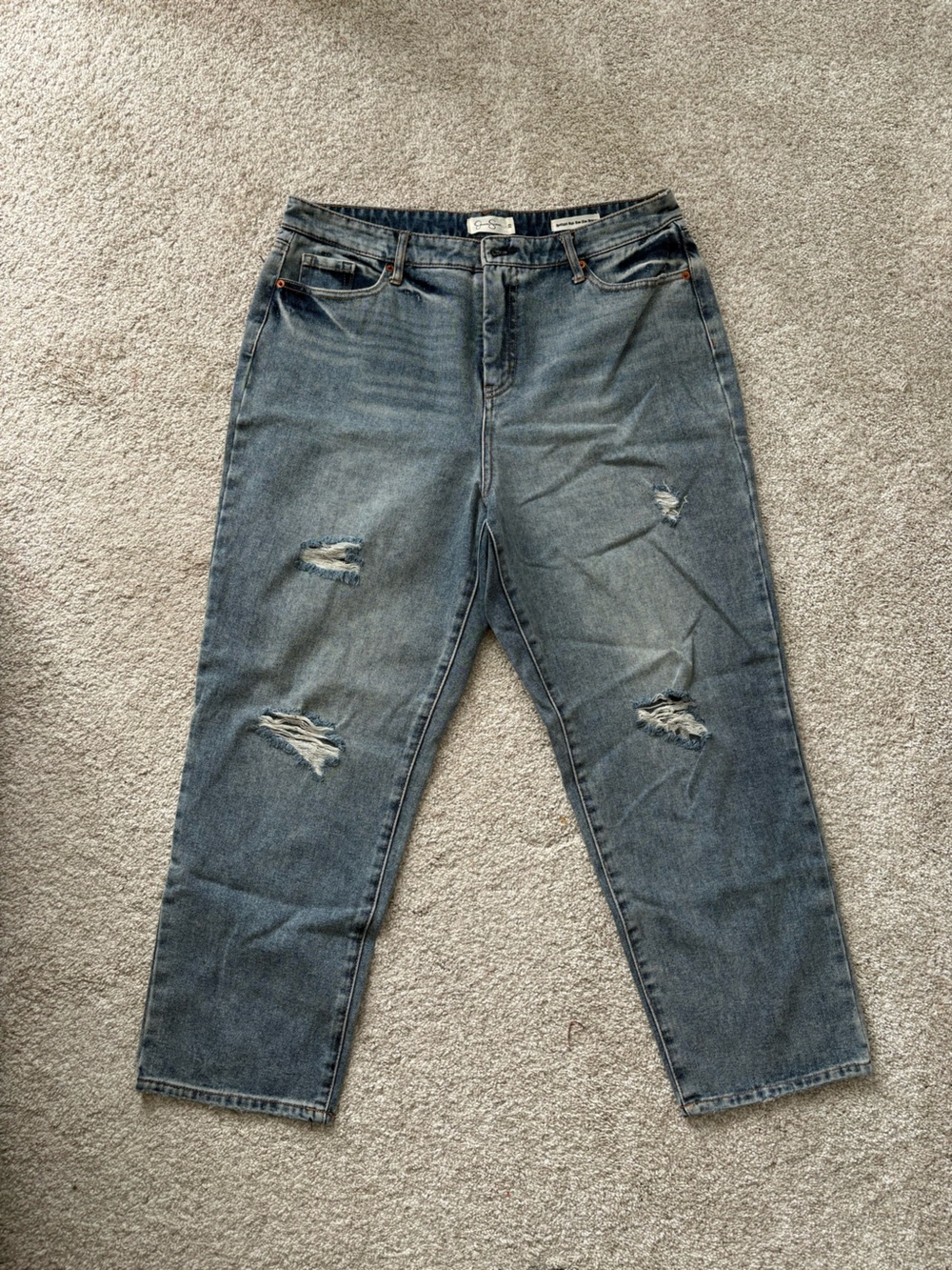 Jessica Simpson Relaxed Distressed Blue Jeans